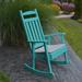 Gracie Oaks Aaliayh Classic Porch Outdoor Rocking Chair, Steel in Blue | 38 H x 28 W x 32 D in | Wayfair 39047A22DA0A447E87B05A3700BBFA05