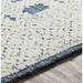 Navy;cream;ice Blue;ice Blue Round 8' Area Rug - Birch Lane™ Matthew Ikat Hand Tufted Navy/Cream/Ice Blue Area Rug 96.0 x 0.51 in blue/white | Wayfair