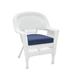 Bay Isle Home™ Arliss Patio Chair w/ Cushions Wicker/Rattan in Blue | 36 H x 26 W x 29.5 D in | Wayfair 4570990FBC254F29BDF455446DEFDEBD