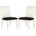 One Allium Way® Velvet Slat Back Side Chair in Antique White Wood/Upholstered/Velvet in Black | 38.25 H x 22 W x 24 D in | Wayfair