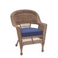 Bay Isle Home™ Arliss Patio Chair w/ Cushions Wicker/Rattan in Blue/Brown | 36 H x 26 W x 29.5 D in | Wayfair A2706D89220344E38CD30340362FF6C3