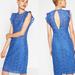 Zara Dresses | Blue Guipure Lace Tube Dress Size Small | Color: Blue | Size: S