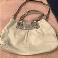 Coach Bags | Coach White Pebble Leather Handbag | Color: Silver/White | Size: Os