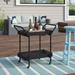 Bay Isle Home™ Warba Bar Cart w/ Metal Frame & Wicker Outer Wicker/Rattan in Black | 32 H x 18 W x 32 D in | Outdoor Furniture | Wayfair