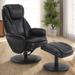 George Oliver Morpeth 34.45" Wide Faux Leather Manual Swivel Ergonomic Recliner w/ Ottoman Faux Leather/Stain Resistant | Wayfair