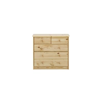 Möbilia Kommode | 5 Schubladen | Kiefer-Holz massiv | B 81 x T 35 x H 75 cm | natur-lackiert | 19020004 | Serie KOMMODE