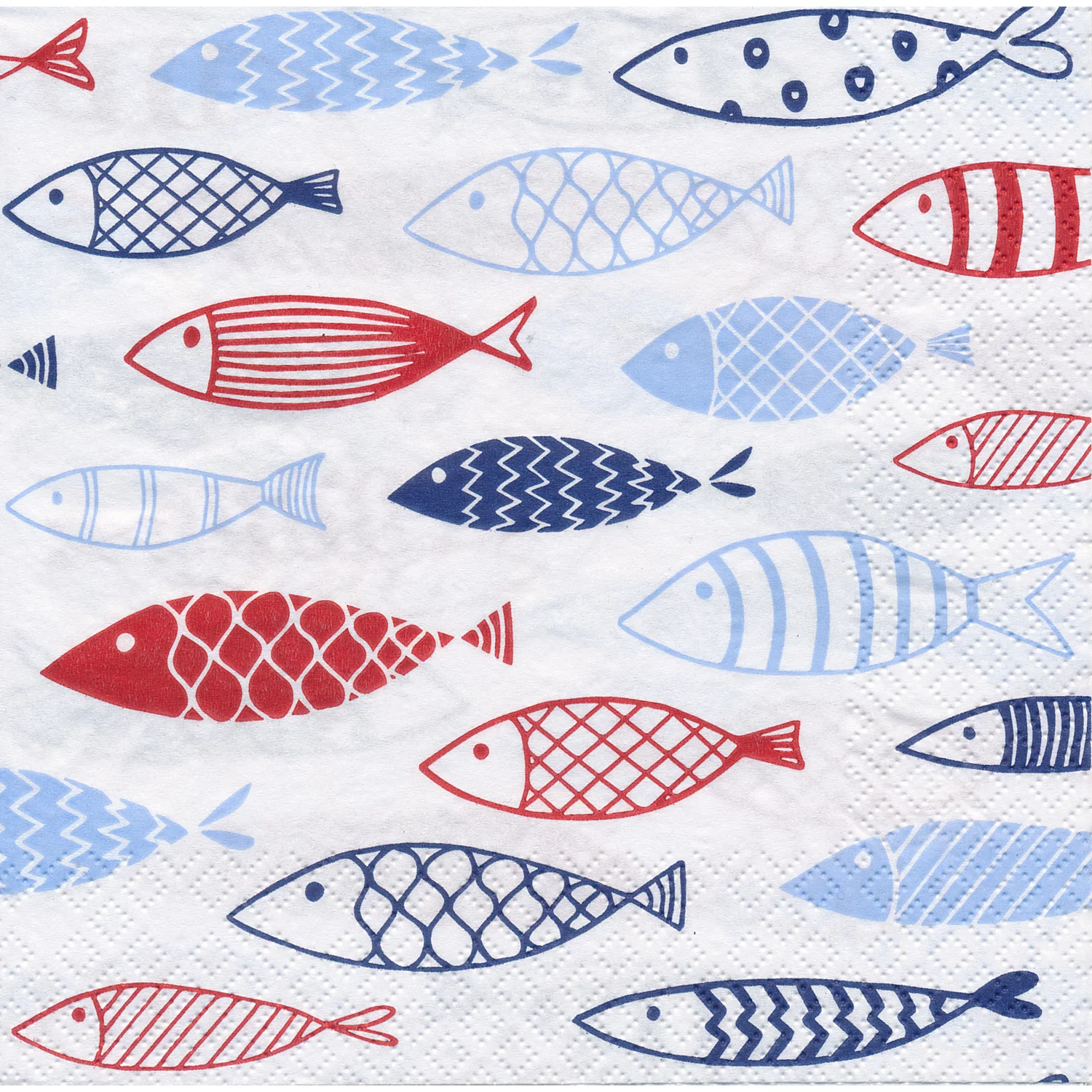 Serviettes en papier "poissons", 33 x 33 cm, 20 serviettes
