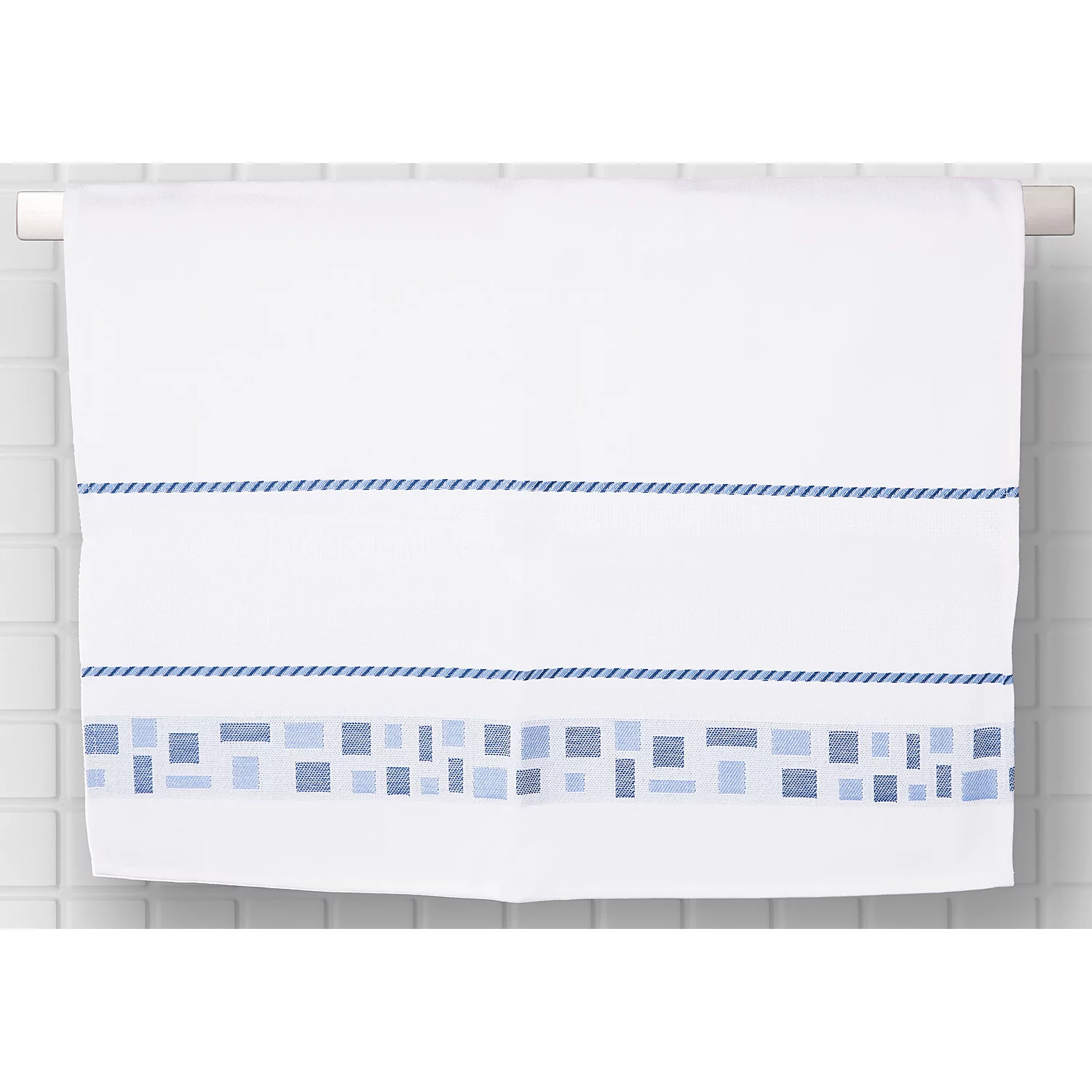 Torchon "mosaïque", bleu