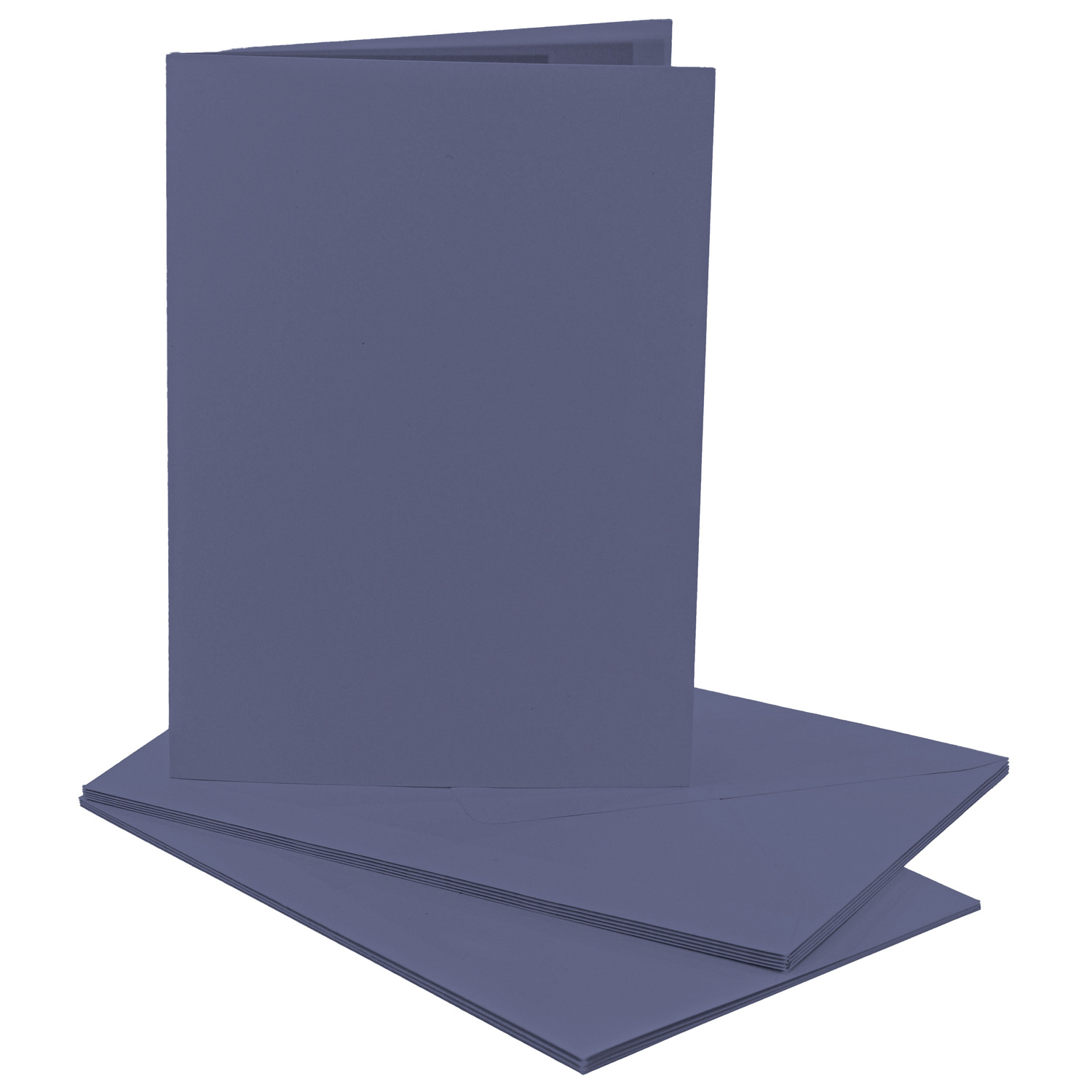 Cartes doubles et enveloppes, bleu marine, A5, 5 pièces
