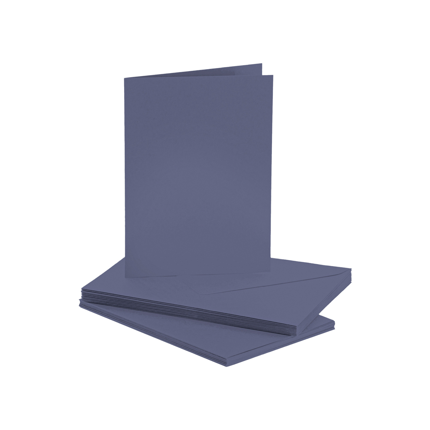 Cartes doubles et enveloppes, bleu marine, A6/C6, 50 pièces