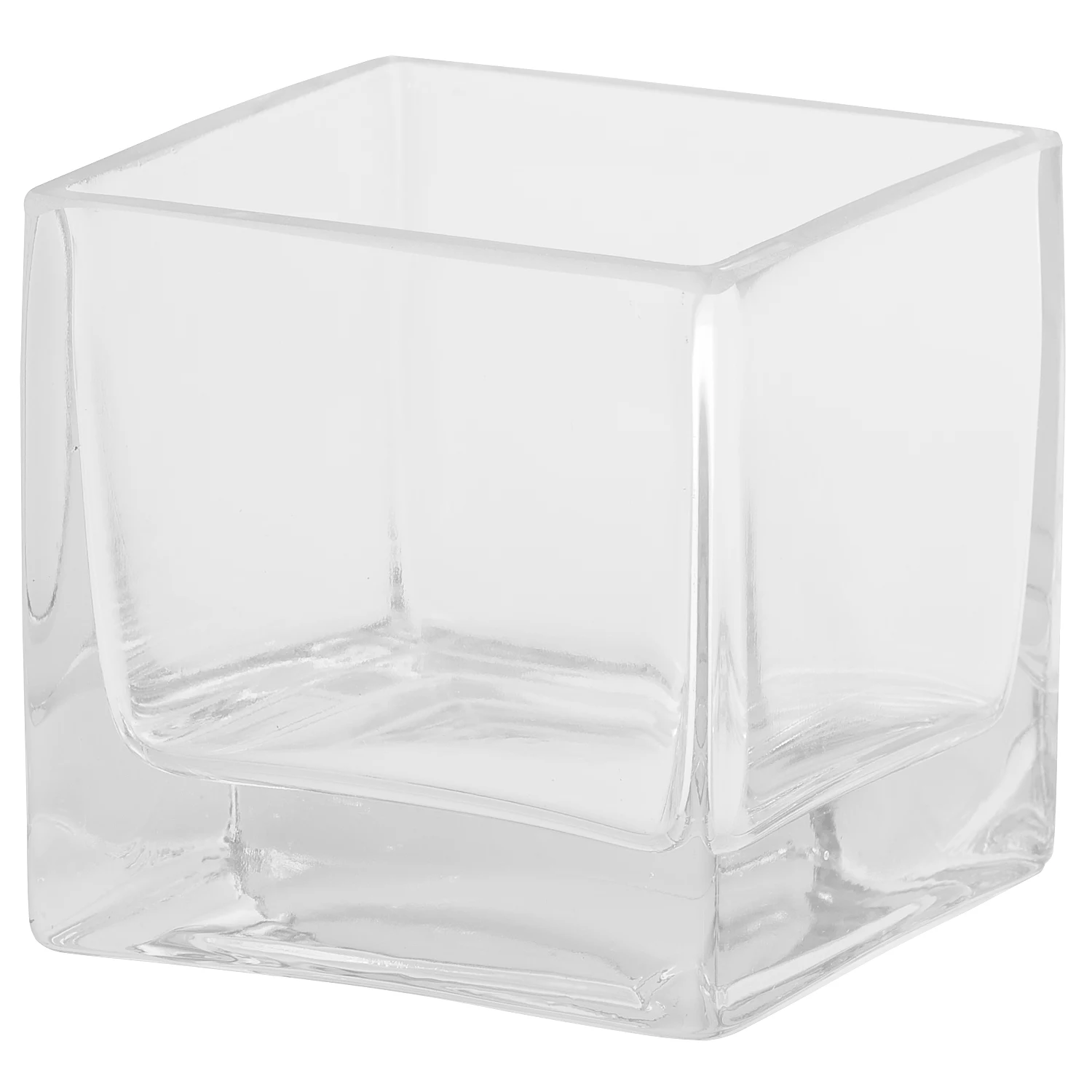 Photophore en verre, carré, 10 x 10 x 10 cm