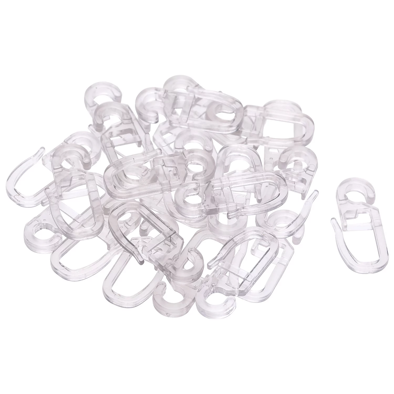 buttinette Agrafes clip pour tringle à rideau, dim. : 3,2 x 1,4 cm, contenu : 30 pièces
