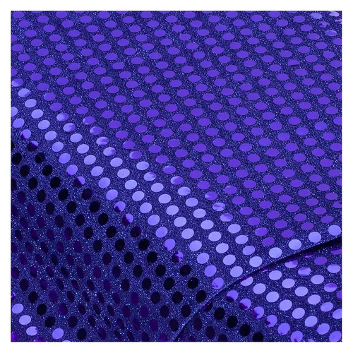Tissu à paillettes scintillantes, bleu roi, 6 mm Ø, 135 cm de large
