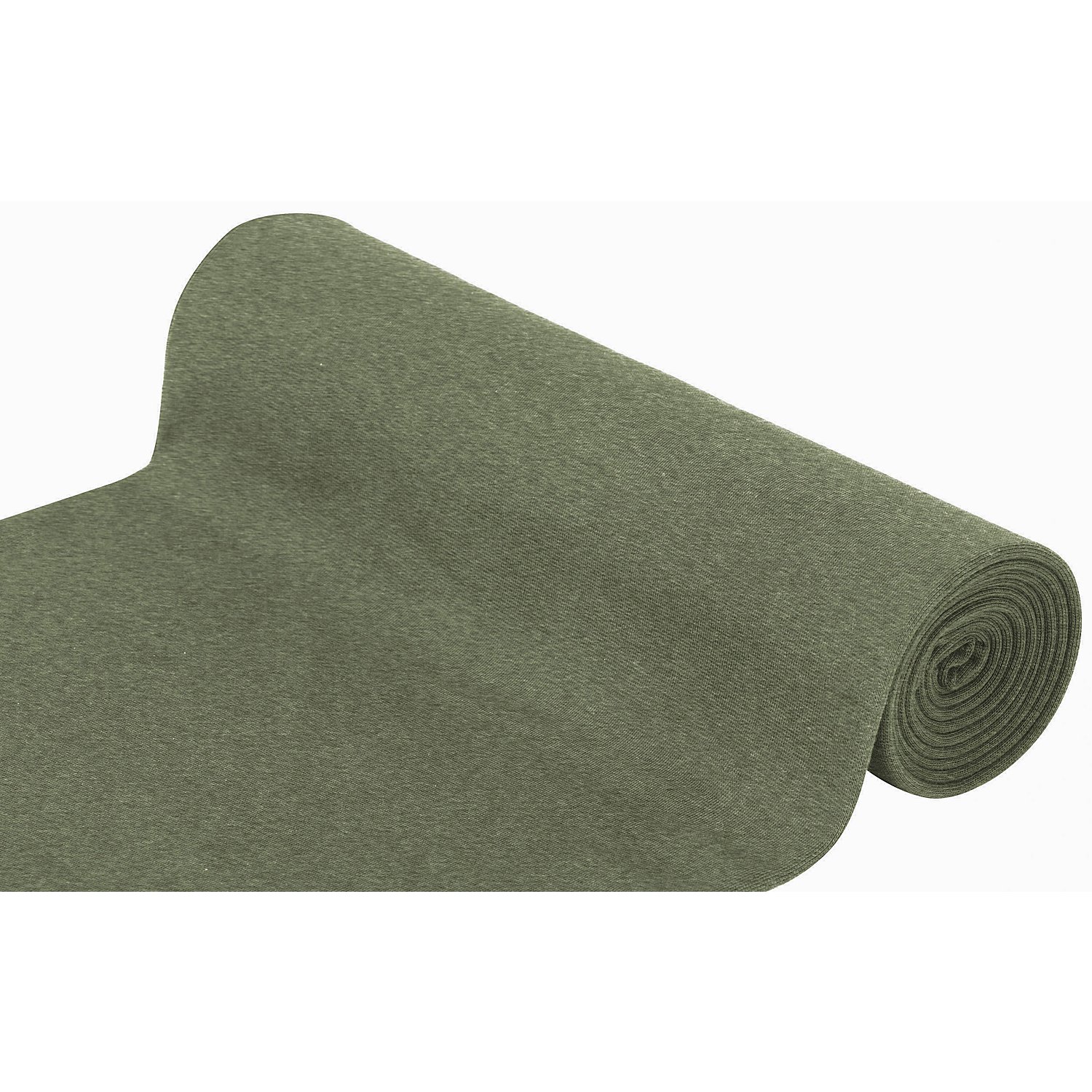 Tissu bord-côte "confort", vert olive mélangé