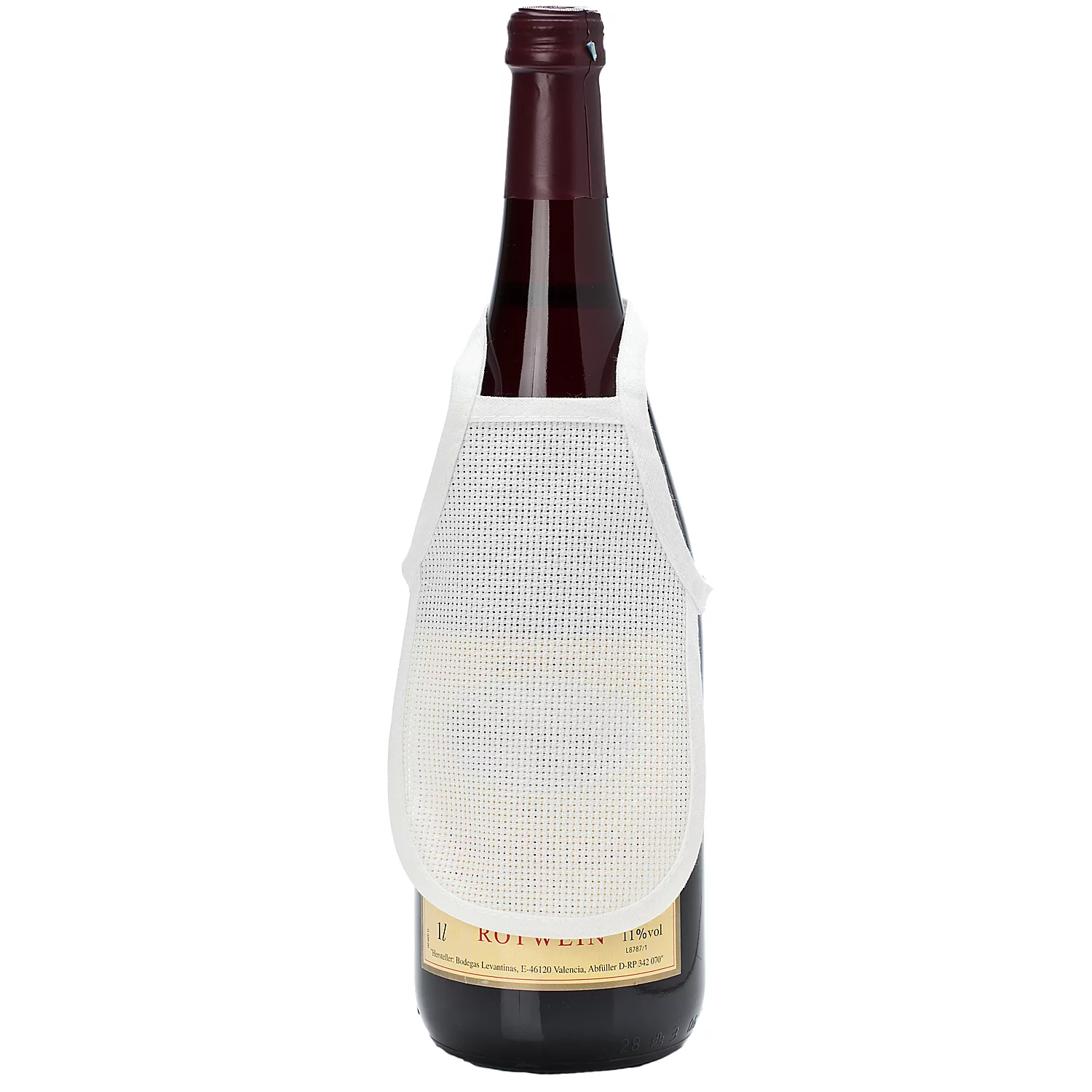 Tablier de bouteille à broder, blanc