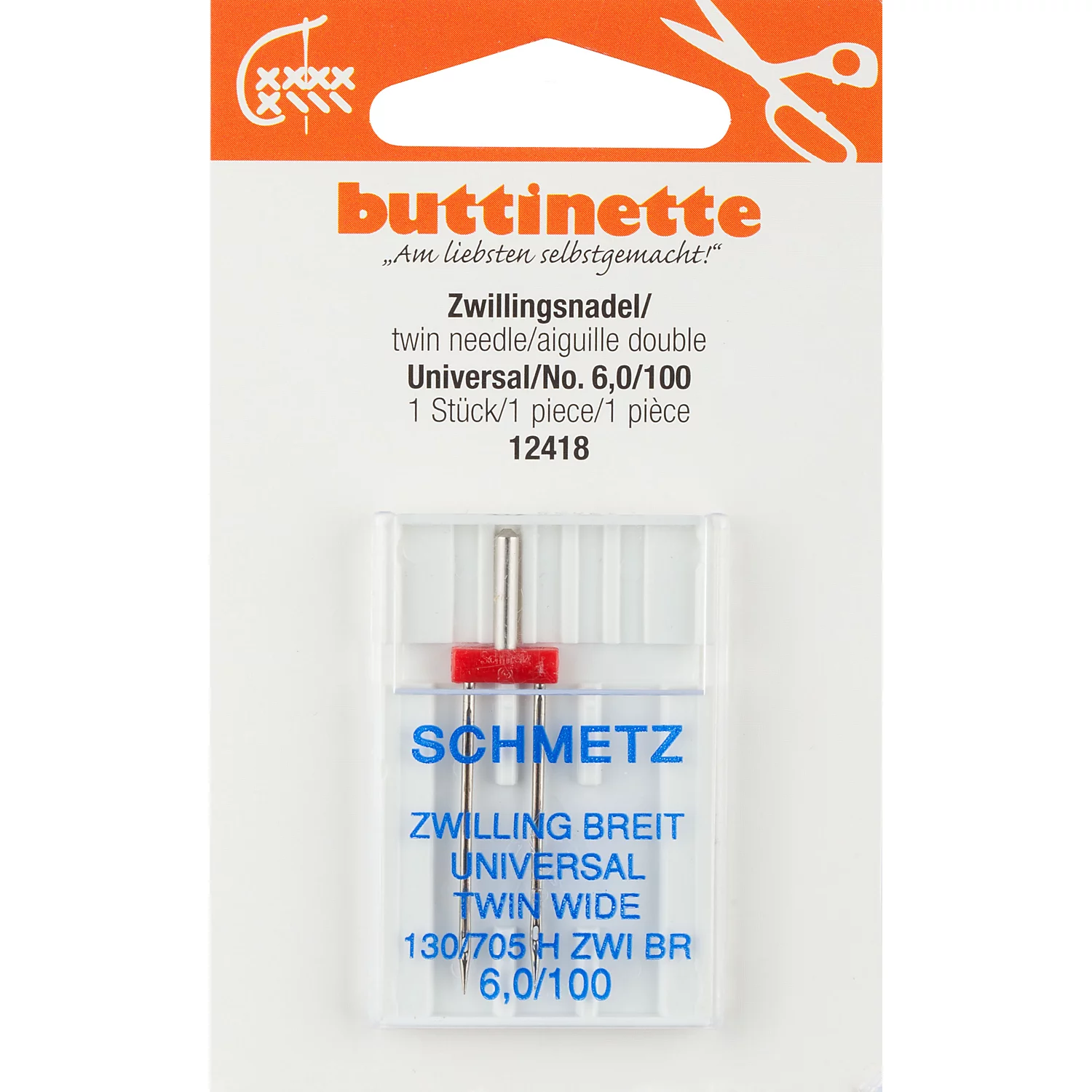 buttinette Aiguille double "universel", épaisseur : 100