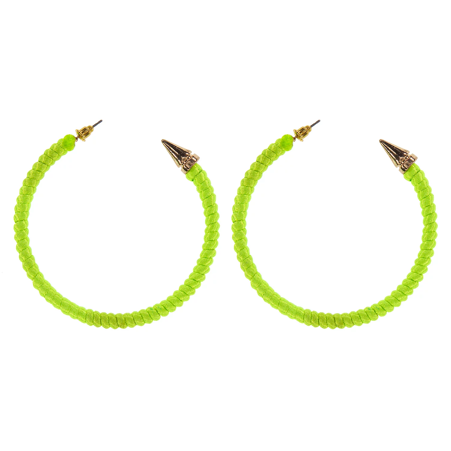 Boucles d'oreilles "années 80", vert fluo