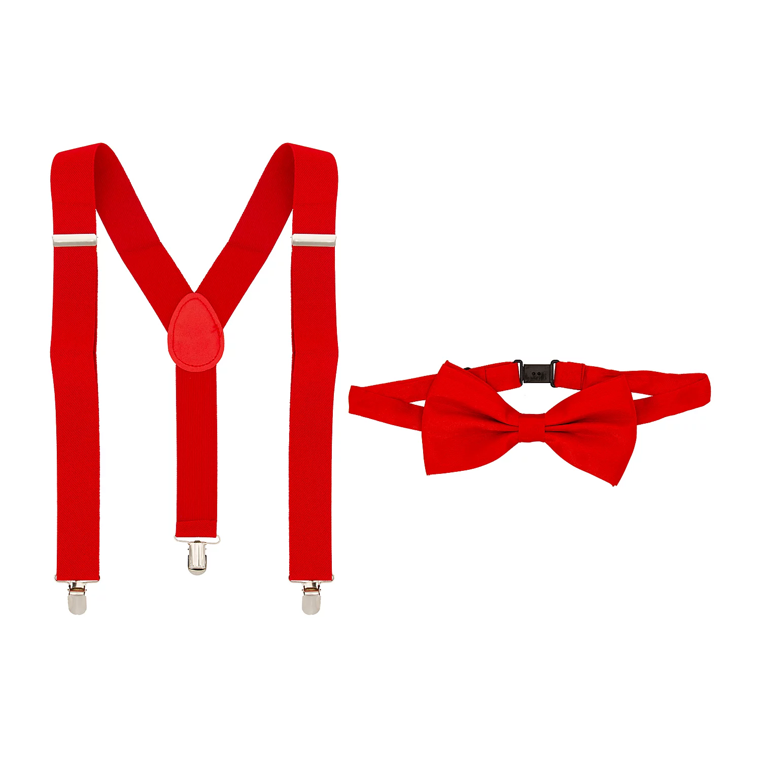 Ensemble bretelles et nœud papillon, rouge