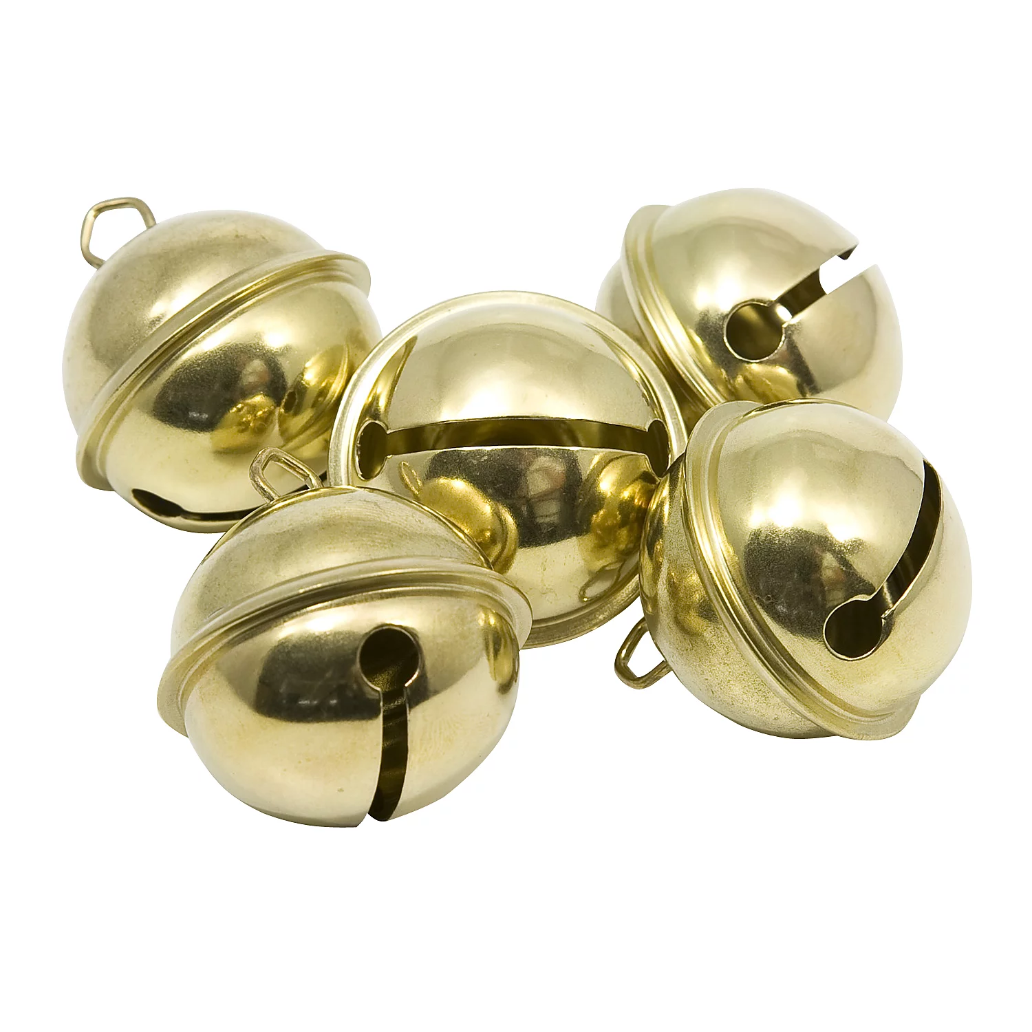 Grelots en laiton, doré, 40 mm Ø, 5 pièces