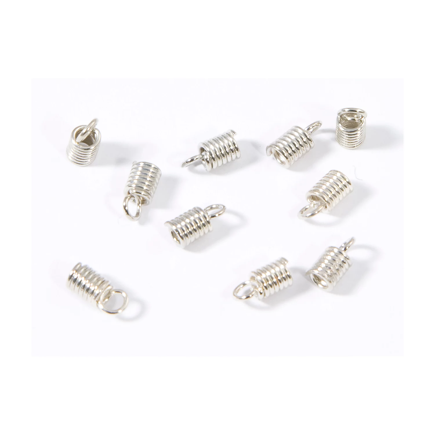 Embouts pour cordelettes, argenté, 2 mm Ø, 10 pièces