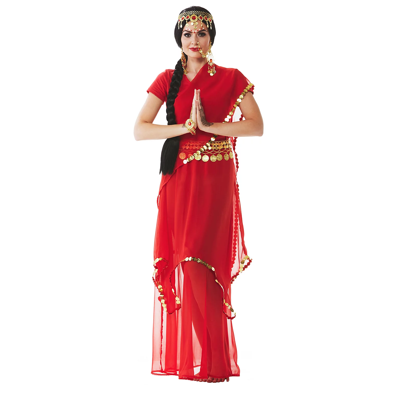 buttinette Jupe "Bollywood" pour femme, rouge