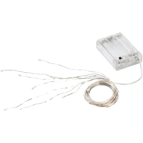 Guirlande de fils lumineux micro-LED avec compartiment à piles et minuterie, 40 ampoules LED