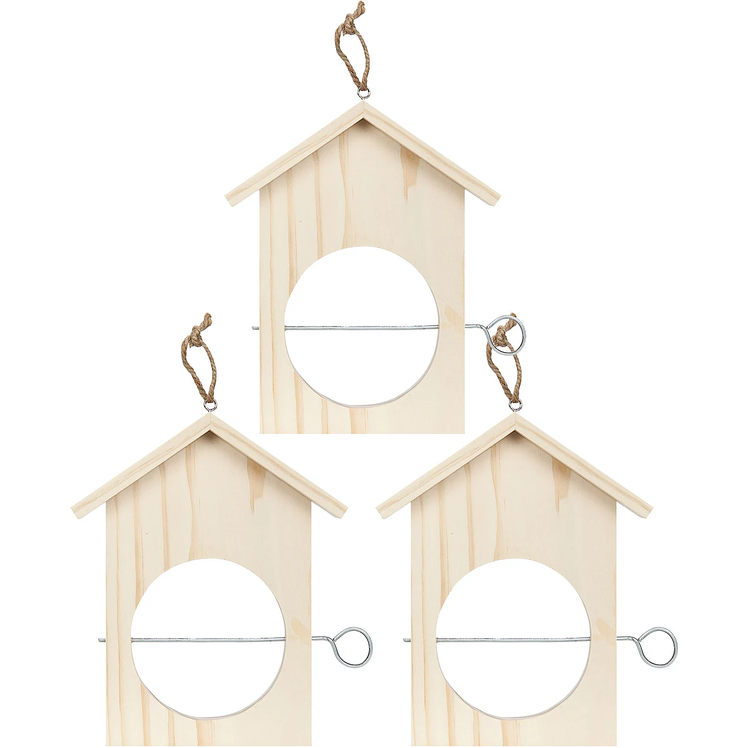 Futterhalter Haus aus Holz, 15,5 x 2 x 19 cm, 3 Stück Image