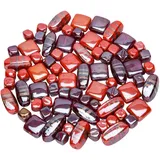 Perles en verre, rouge, 10–22 mm...