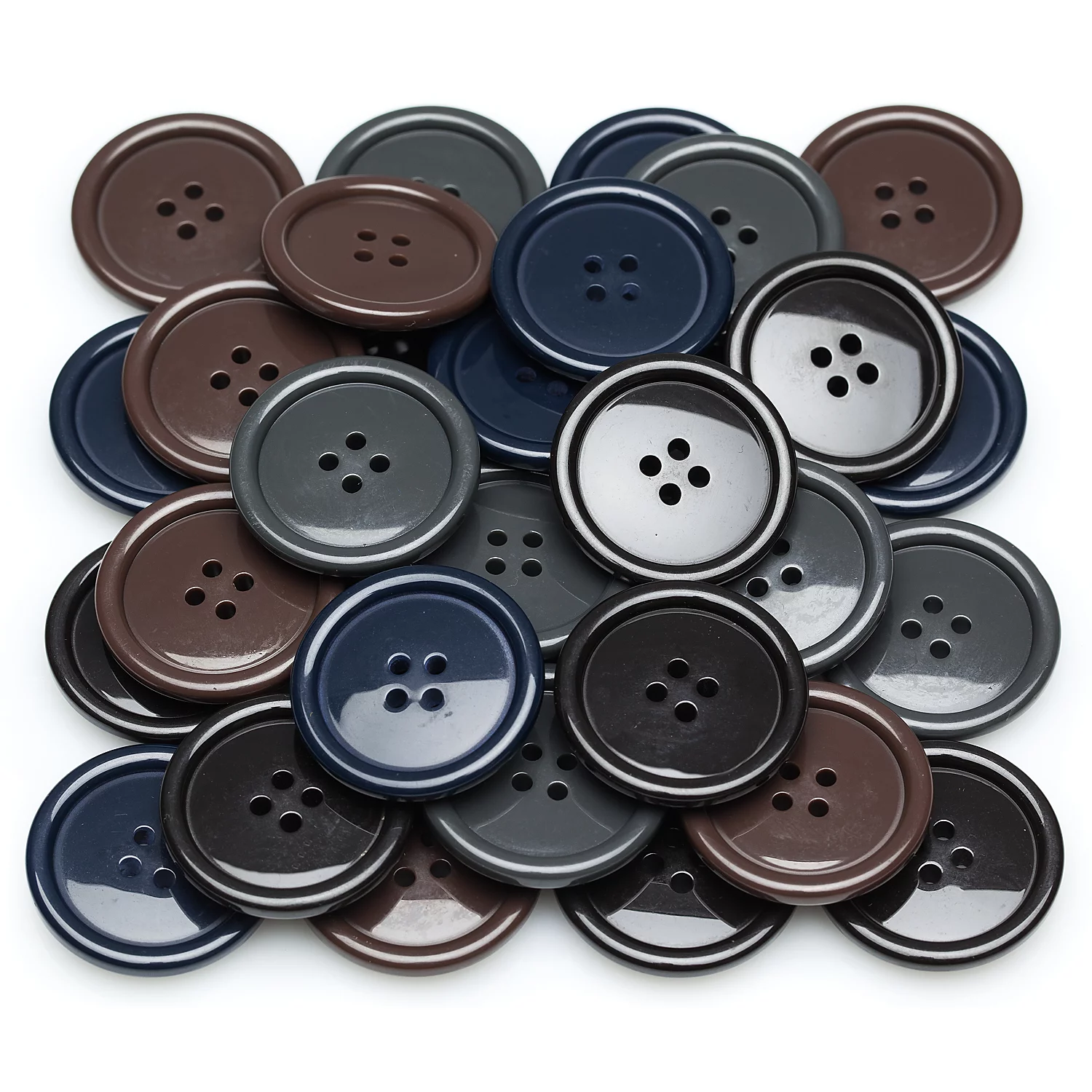 buttinette Boutons pour vestes et manteaux, 28 mm Ø, 32 pièces