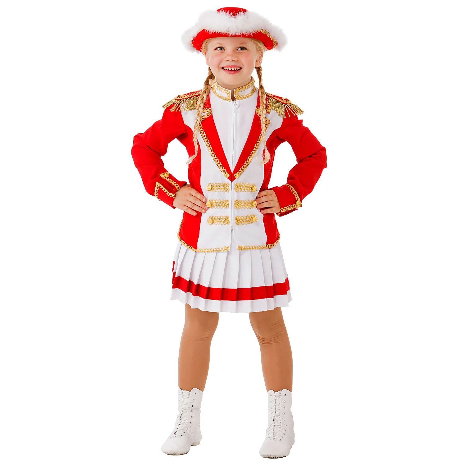 Déguisement majorette "style major" pour enfants, rouge