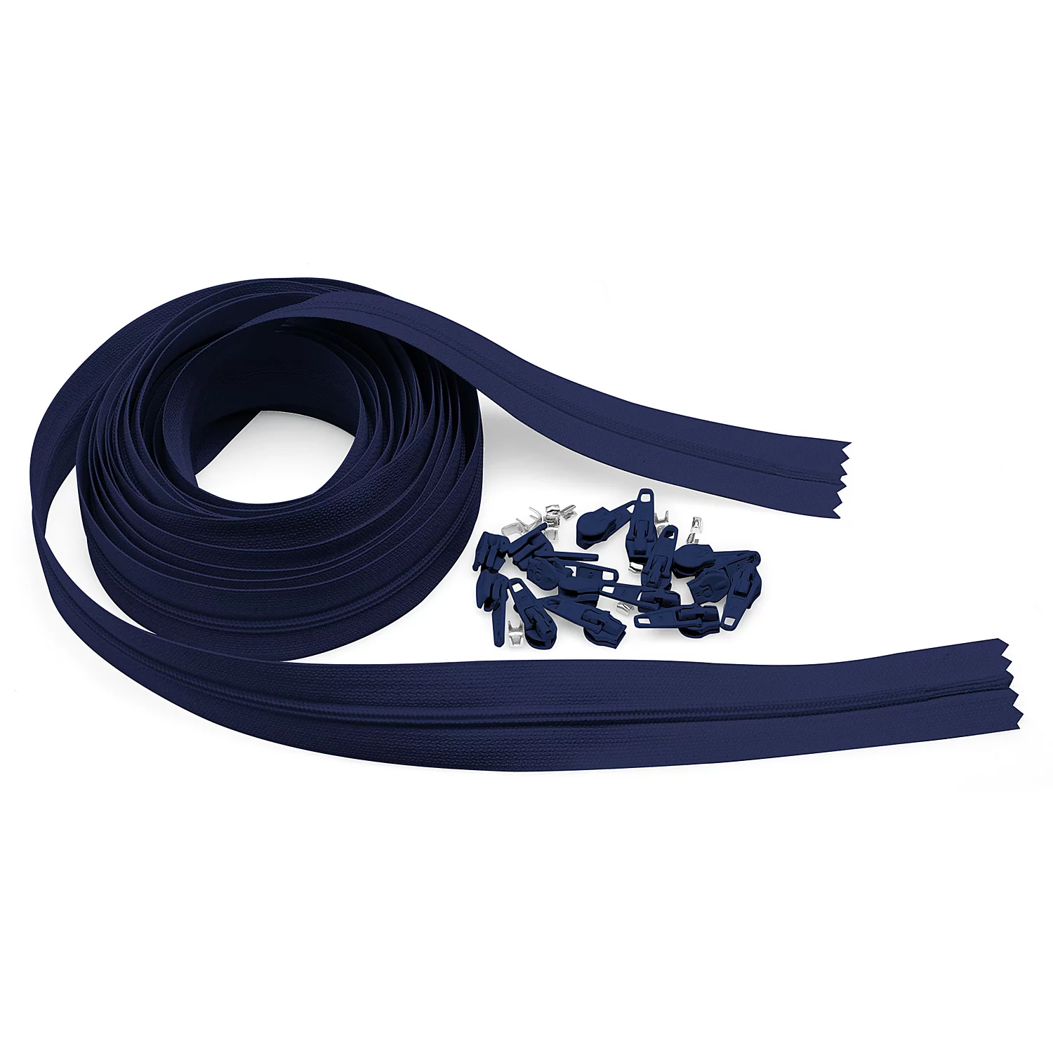 bubuttinette Lot fermeture éclair sans fin, bleu marine, longueur : 4 m