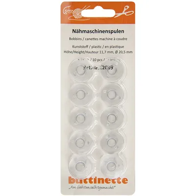 buttinette Canettes pour machines à coudre à boîtier CB, 20,5 mm Ø, hauteur : 11,7 mm, 10 pcs.