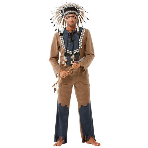 Indianer-Kostüm Adlerauge, braun/blau