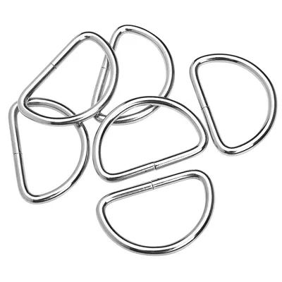buttinette Halbringe/D-Ringe, silber, für 40 mm breite Bänder, 6 Stück Image