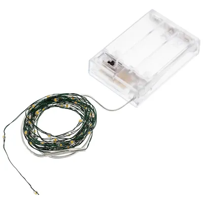 LED Micro-Lichterkette mit Batteriekasten und Timer, 40 LEDs Image