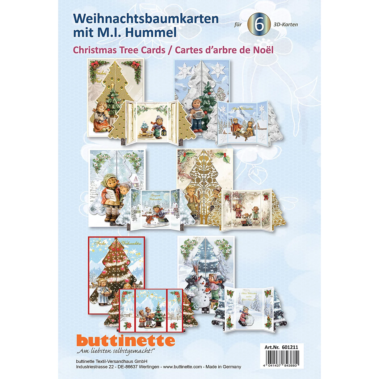 3D-Bastelmappe Weihnachtsbaumkarten, für 6 Karten Image