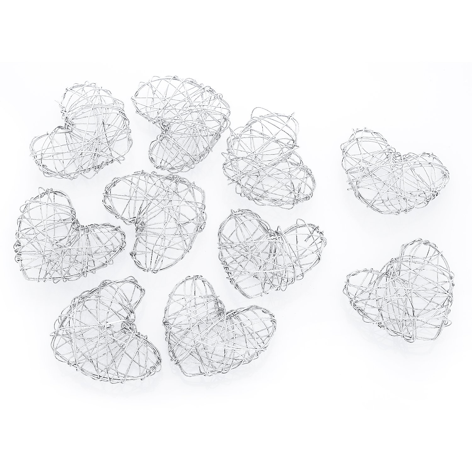 Draht-Herzen, silber, 4 cm, 10 Stück Image