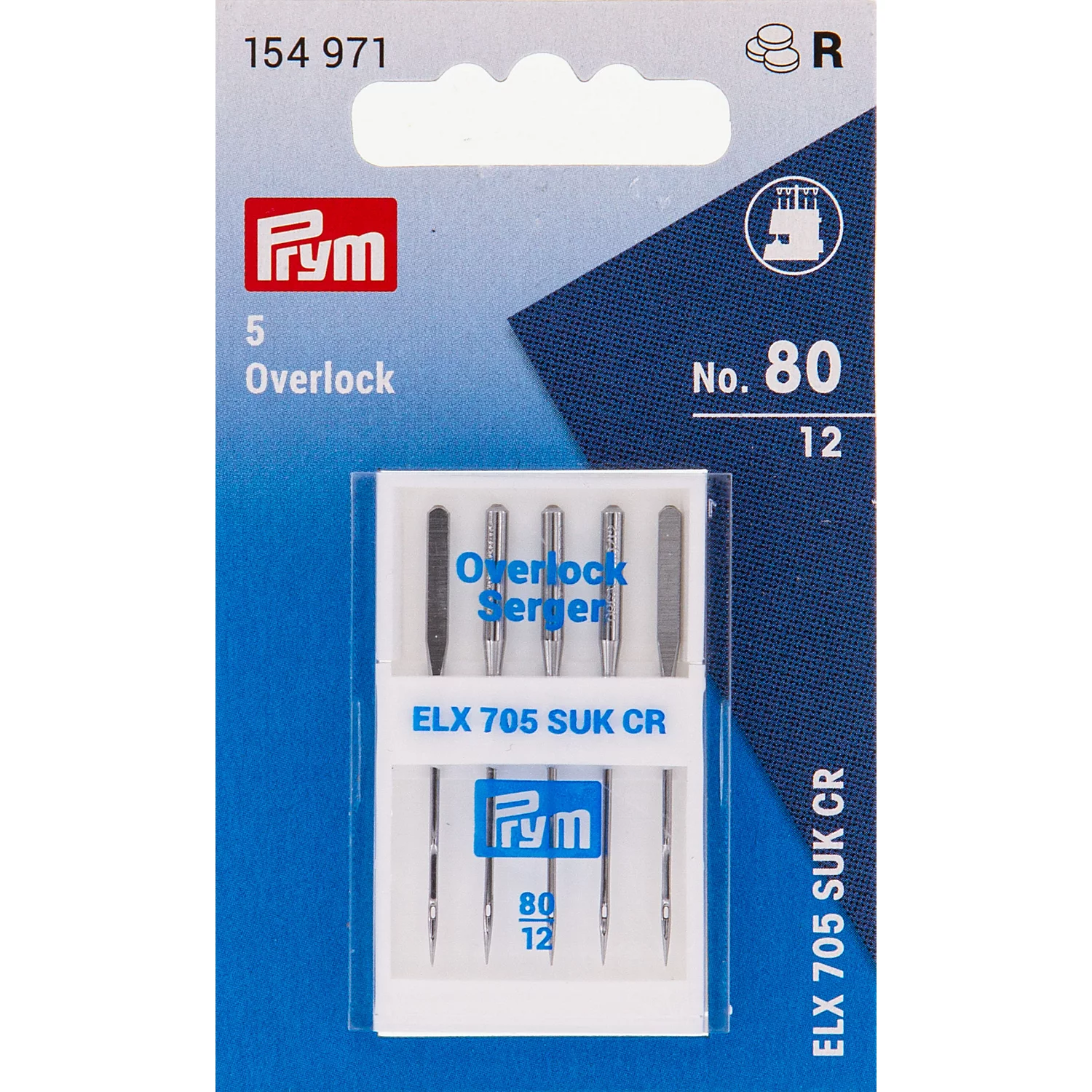 Prym Overlock-Nähmaschinennadeln Jersey, Stärke: 80, Inhalt: 5 Stück Image