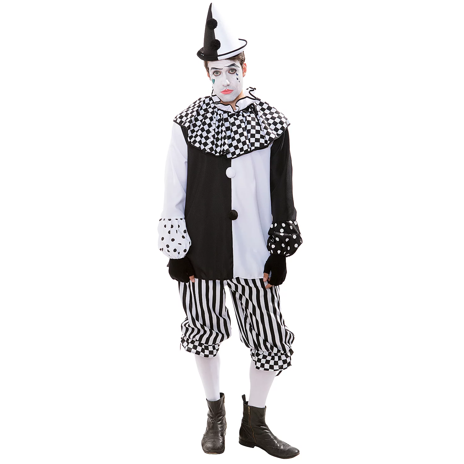 Harlekin-Kostüm Black & White für Herren Image