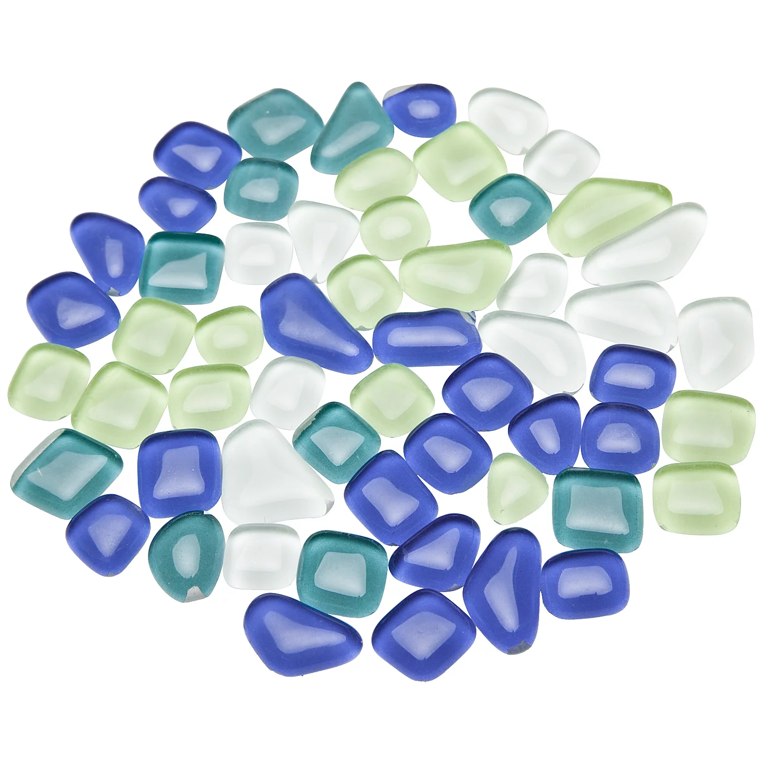 Softglas-Mosaik, Blautöne, polygonal, 10 - 20 mm, 200 g Image