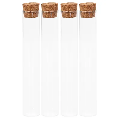 Reagenzgläser mit Korken, 15 cm, 2,5 cm Ø, 4 Stück Image