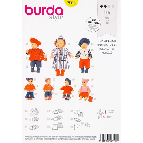 burda Schnitt 7903 Puppenkleider