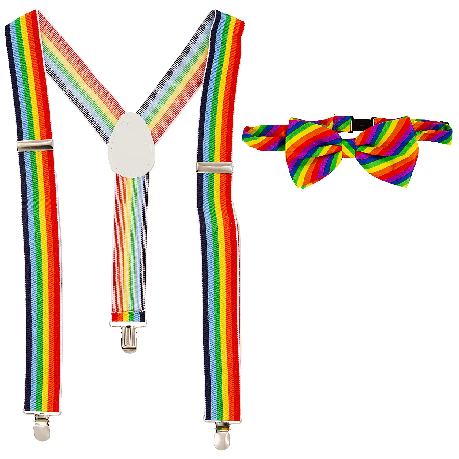 Ensemble bretelles et nœud papillon, multicolore