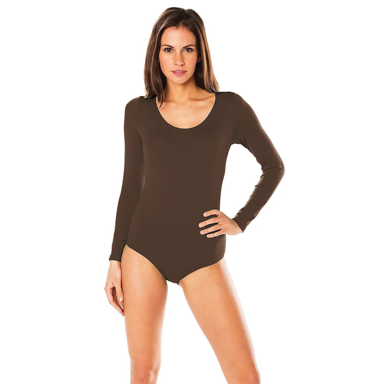 Body à manches longues pour adulte, marron