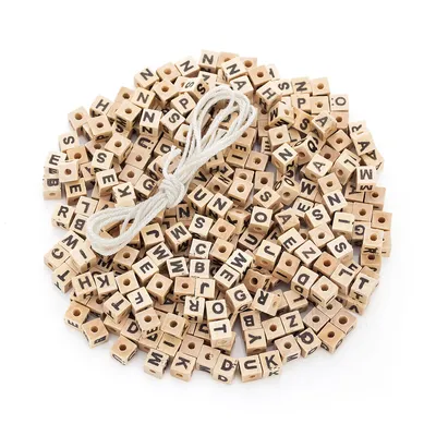 Buchstabenwürfel aus Holz, 8 mm, 300 Stück