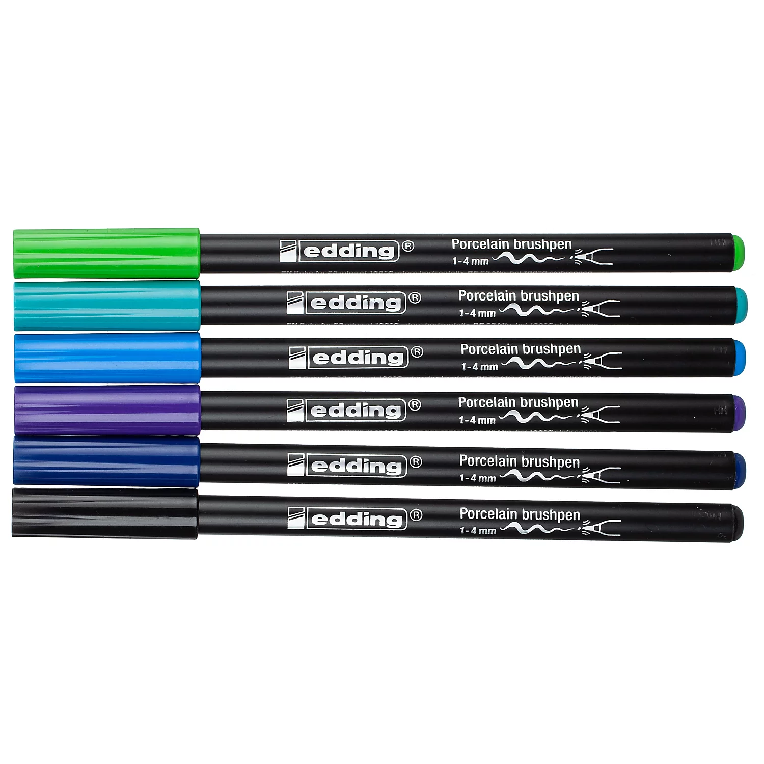 edding Porzellan-Pinselstifte, Blautöne, 6 Stifte