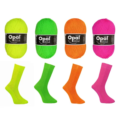 Opal Sockenwolle Uni Neon, 4-fädig