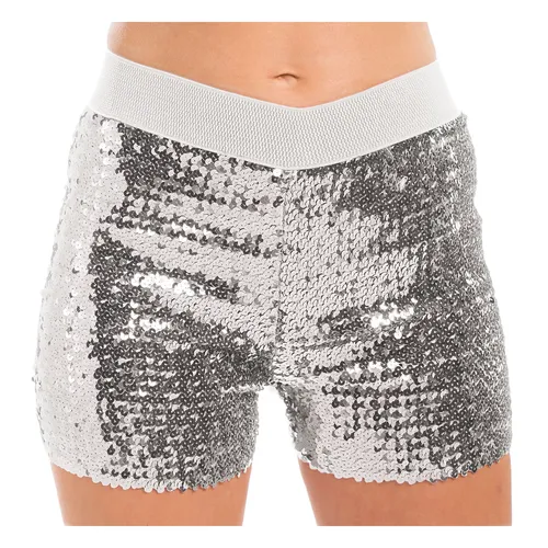 Pailletten-Hotpants, silber