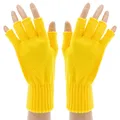 Strick-Handschuhe, gelb