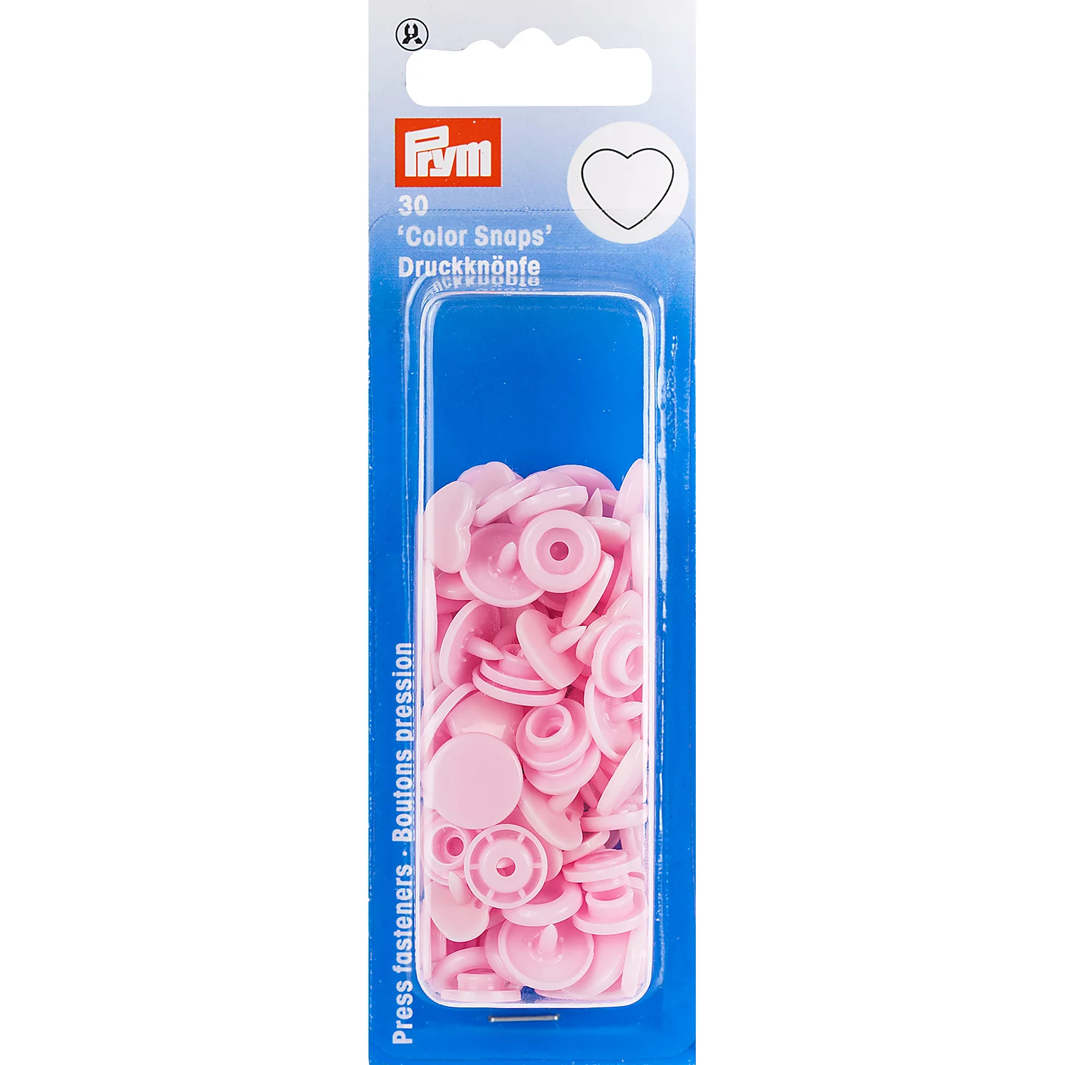 Prym Druckknöpfe Color Snaps Herz, rosa, 12,4 mm Ø, 30 Stück